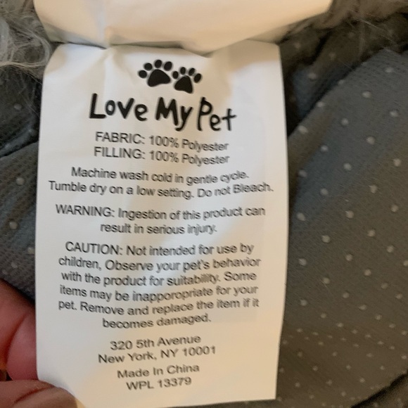 Plush Gray Chubby Cuddler PET BED with raised sides 22x27x7 - Picture 6 of 6